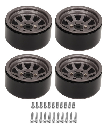 Juego Llantas Rc 4 Piezas For Axial Scx10 Ii Iii Titanium
