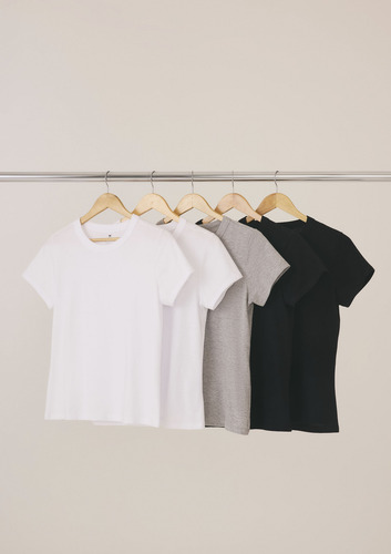 Kit Com 5 Camisetas Femininas Básicas Hering