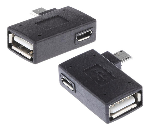 2x Adaptador De Anfitrión Otg Usb 2.0 De Ángulo De Con