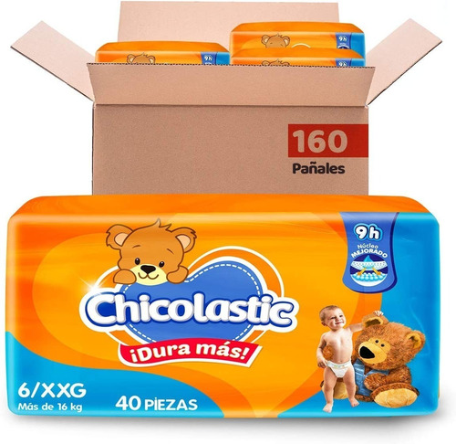 Caja De Pañales Chicolastic X4 Paquetes De 40 Piezas C/u 