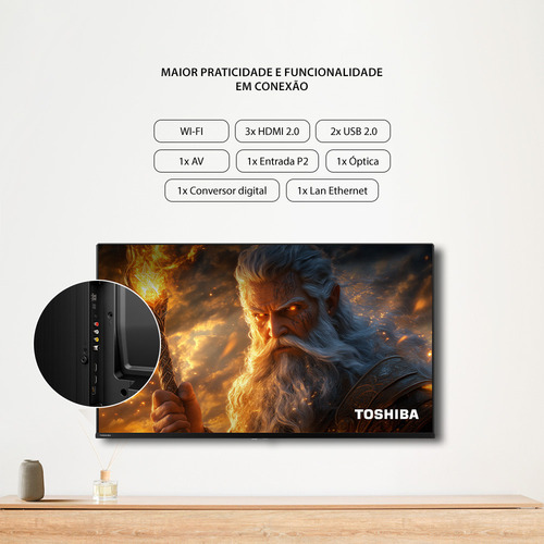 Smart Tv Dled 50 4k Toshiba Vidaa 3hdmi 2usb Wi-fi