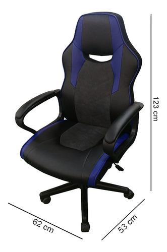 Cadeira Gamer Ergonômica Escritório Giratoria Overx Pro Opt Cor Preto/Azul