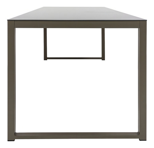 Mesa Aluminio Y Cristal 100% Exterior Normandia Promobel Color Dorado Color de la tapa Negro Color de las patas Gris