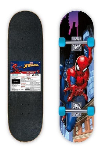 Skate Com Shape Em Madeira Spiderman 80 Cm