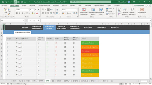 Planilha De Controle De Estoque De Almoxarifado 4.0