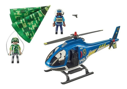Imagen 4 de 8 de Playmobil 70569 Helicoptero Policia Persecucion Paracaidas