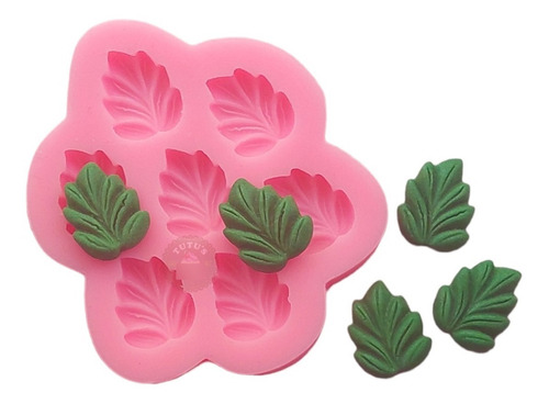 Molde Silicona Hojas X7 Mini Fondant Porcelana Reposteria