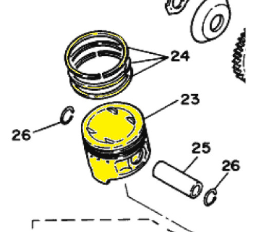 Piston 1.00mm + Aros Xt 350 Año 92 Original Yamaha Panella