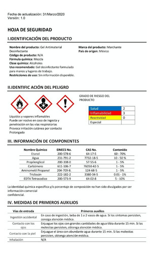 Imagen 3 de 3 de Gel Antibacterial Alcohol Bolsillo Desinfectante 60ml 6pz