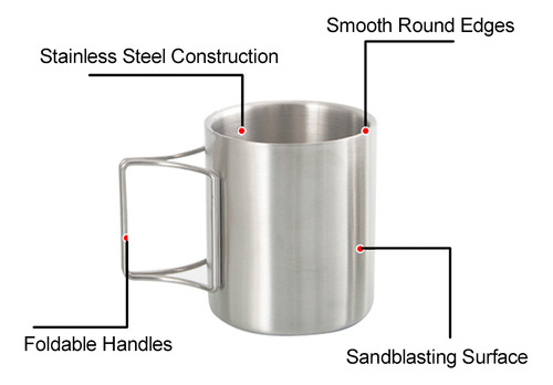` Taza De Camping Con Asas Plegables, 200 Ml, 300 Ml, 400 Ml