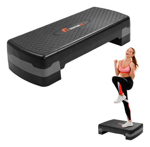 Step Banco Aerobics Fitness Crosfit 9.5 A 15 Cm Ajustable Color Gris