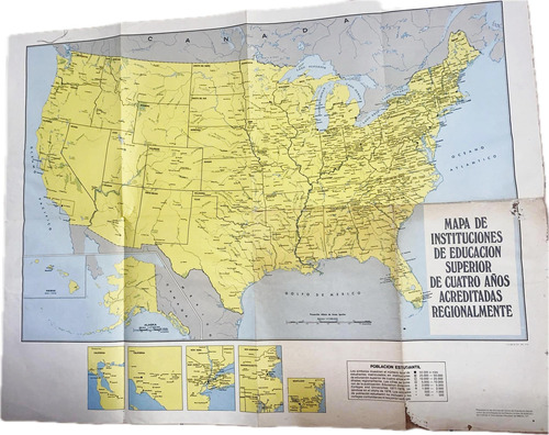 Mapa  De Las Universidades De Los Estados Unidos En 1978