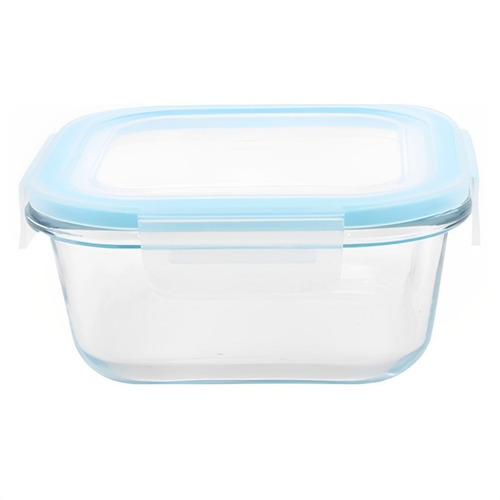 Potes De Vidro 08 Quadrado 800ml Azul Bela Kasa
