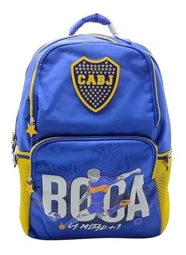Mochila Escolar Espalda Boca Juniors Cresko Hinchada Sonido Color Azul Diseño de la tela Poliéster