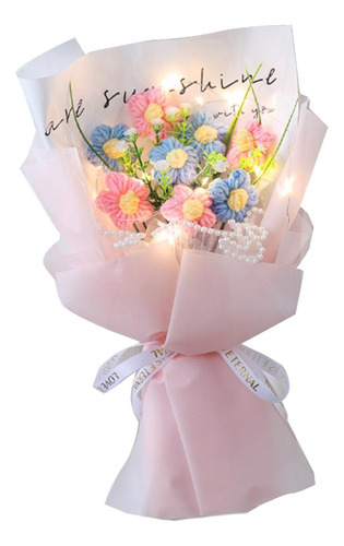 Bouquet De Flores De Crochet Con Arreglo Floral Hecho A Mano