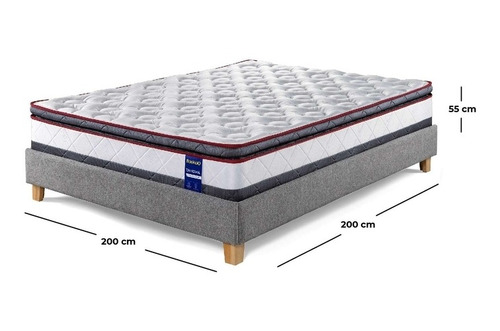 Imagen 5 de 5 de Combo Colchón Eldorado King Tahoma 200 X 200 Cm + Cama Suiza