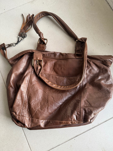 Cartera Marrón Cuero Ecológico Marrón Lisa Otro Marrón (Usado)