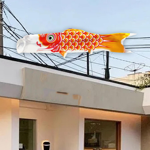 Koinobori Bandeira Japonesa Carpa Windsock Peixe Laranja