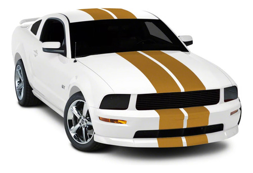 Calcomanias Stickers Ford Mustang Franjas Oro Mate