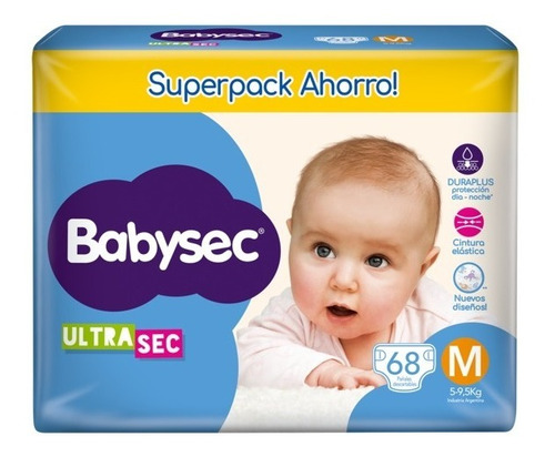 Babysec Ultrasec Superpack Ahorro Mx68. De 5 A 9,5 Kilos Tamaño Mediano (m)