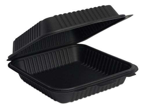 Contenedor Biodegradable 9x9 Negro Fécula Maíz, 125 Piezas