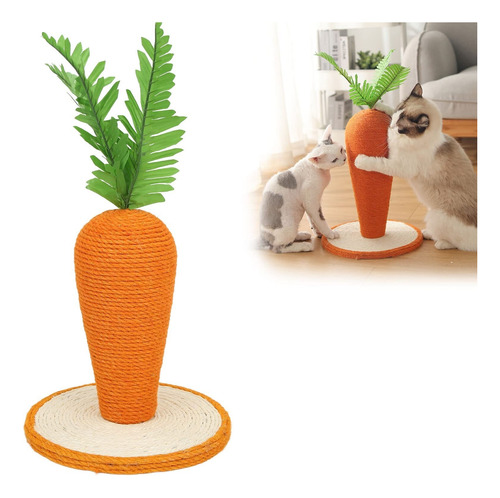 Rascador Para Gatos Diseño Forma De Zanahoria 40cm