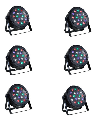 Imagen 4 de 5 de Tacho Par Led 18x3 Rgb Dmx Plastificado (3 Piezas)