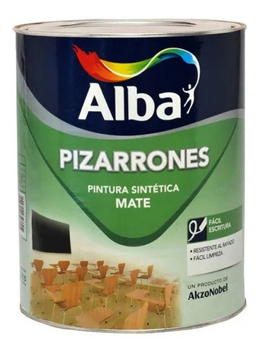 Pintura Para Pizarrón Color Negro Mate X 1lt Alba Premium