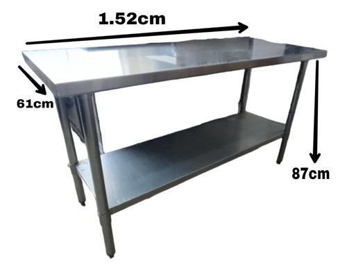 Mesa Trabajo Acero Inoxidable 1.52 Largo 61 Ancho 87 Alto 