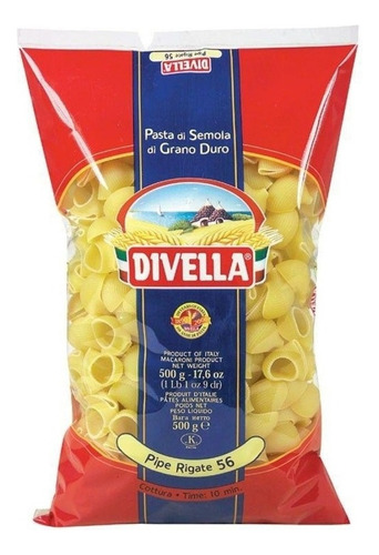 Pasta Italiana Fideos Divella Pipe Rigate 500g