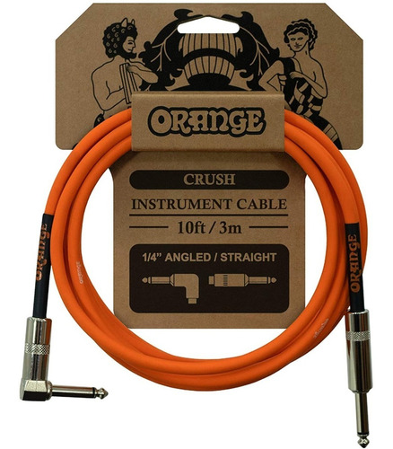 Cable De Guitarra/bajo Orange Crush 3m Angulado/recto Ca035