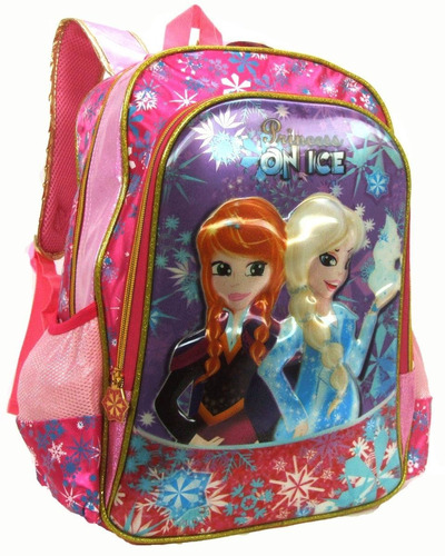 Mochila De Costas Frozen Princess On Ice 3d Rosa Vozz M2380