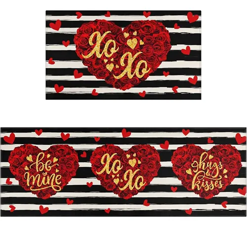 Ideasonna Alfombras De Cocina De San Valentín Juegos De 2 Al