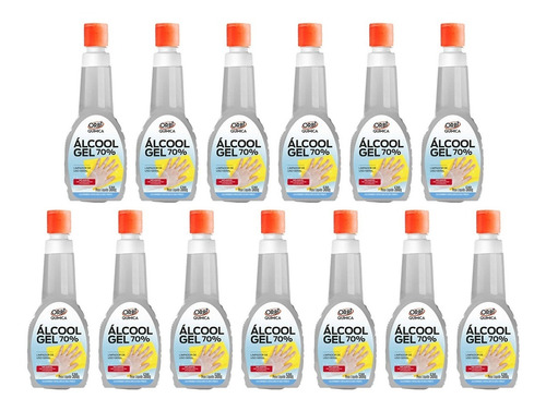 Alcool Gel 500ml P/ Mãos Antisséptico Bactericida 13 Unidade