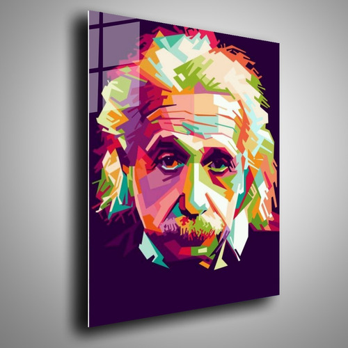 Cuadro Metalico Albert Einstein Abstracto  40x60cm