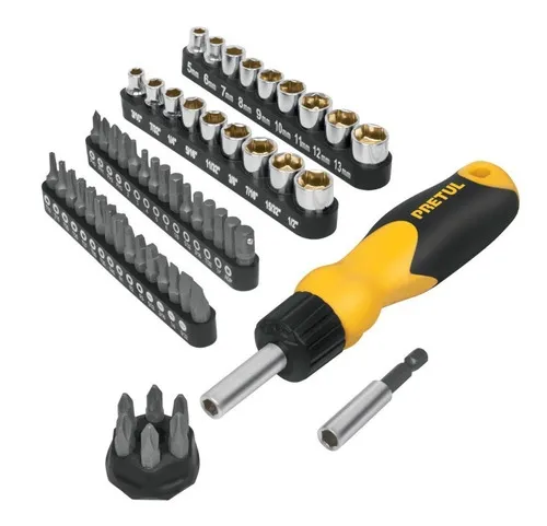 comprar Juego Desarmador Matraca Puntas\u002Fdados 61 Pzas Pretul 22976