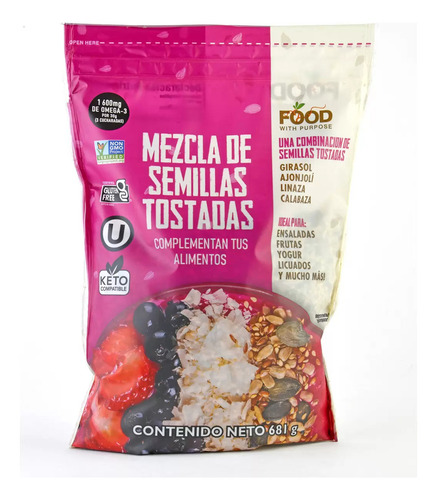 Semillas Organicas Tostadas 681g Food With Purpose Mix