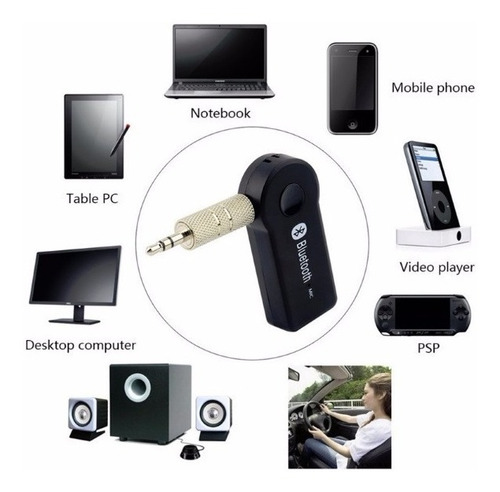 Imagen 2 de 5 de Receptor Bluetooth Usb Auto Microfono Manos Libres Parlantes