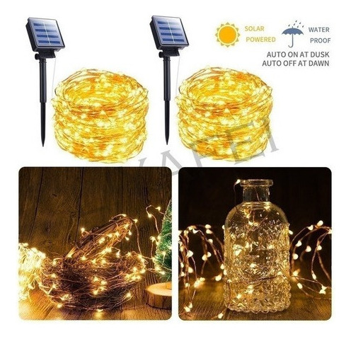 De Paquete De 6 Luces Led De Alambre De Cobre Con Energía
