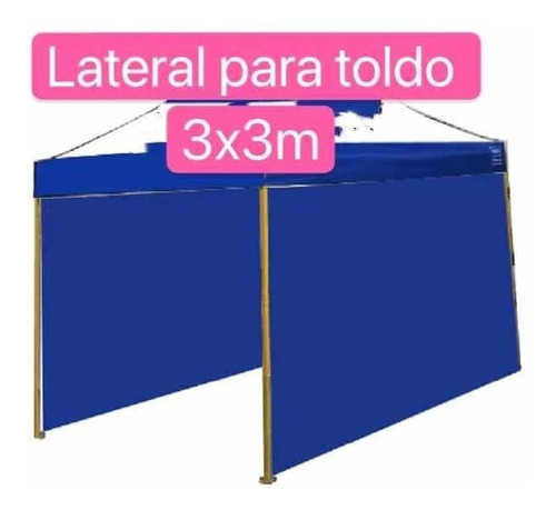 Lateral Pared 9x1.9m Para Toldo 3x3m Material 210d Rojo Azul