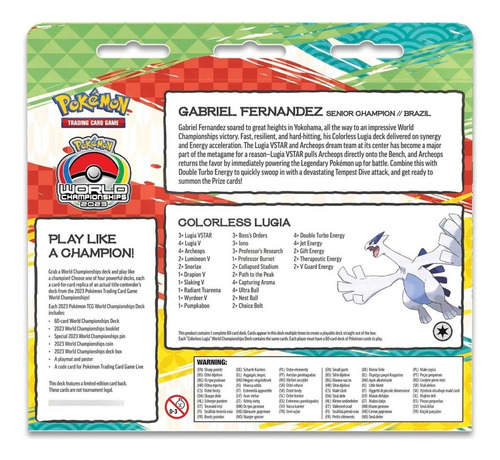 Mazo Campeonato Mundial Pokémon 2023 Gabriel Fernández Lugia