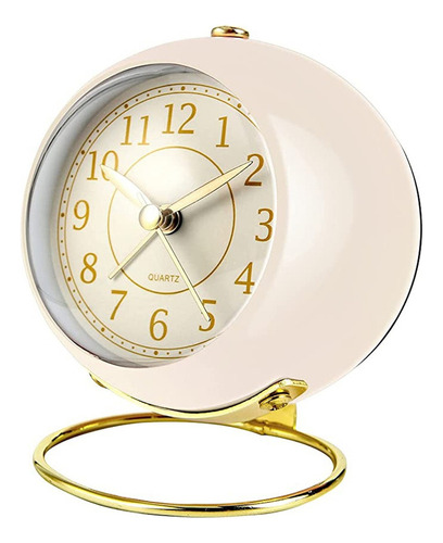 Lindo Reloj Despertador Pequeño Reloj De Mesa Sin Tic Redond