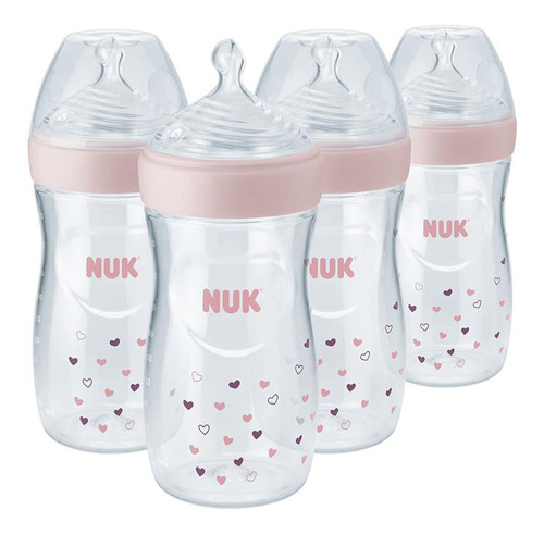 Nuk Botella Simply Natural Con Safetemp, Nia, 9 Onzas, 4 Uni