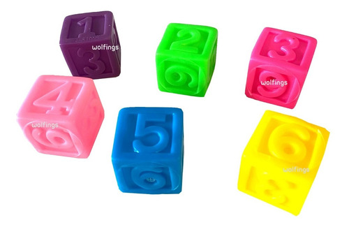 Cubos Chifle De Goma Dados Numeros Juego Baño Agua Bebe