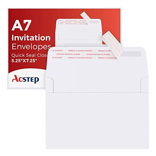 Acstep 50pack 5 X 7 Sobres Blancos A7 Autoadhesivos Para Bod