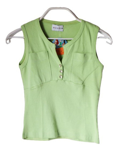 Musculosa Retro Mujer Zucca Verde Claro Talle S (chico) Nuev