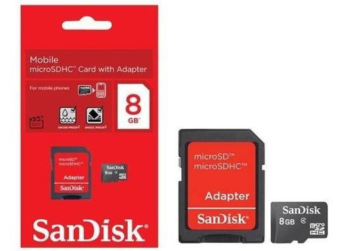 Cartão Memória Micro Sd 8gb + Adaptador Sandisk Original