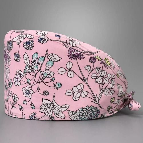 Cofia Clínica Gorro Quirúrgico Diseños Flor Fresa G101