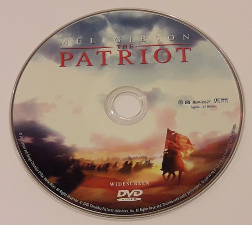 El Patriota Dvd Original Sin Garatula(ingles Sin Subtitulo)