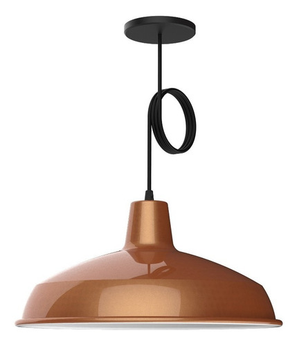 Lampara Colgante Bell01 Cu Ø40cm Aluminio E27 Xc Iluminacion